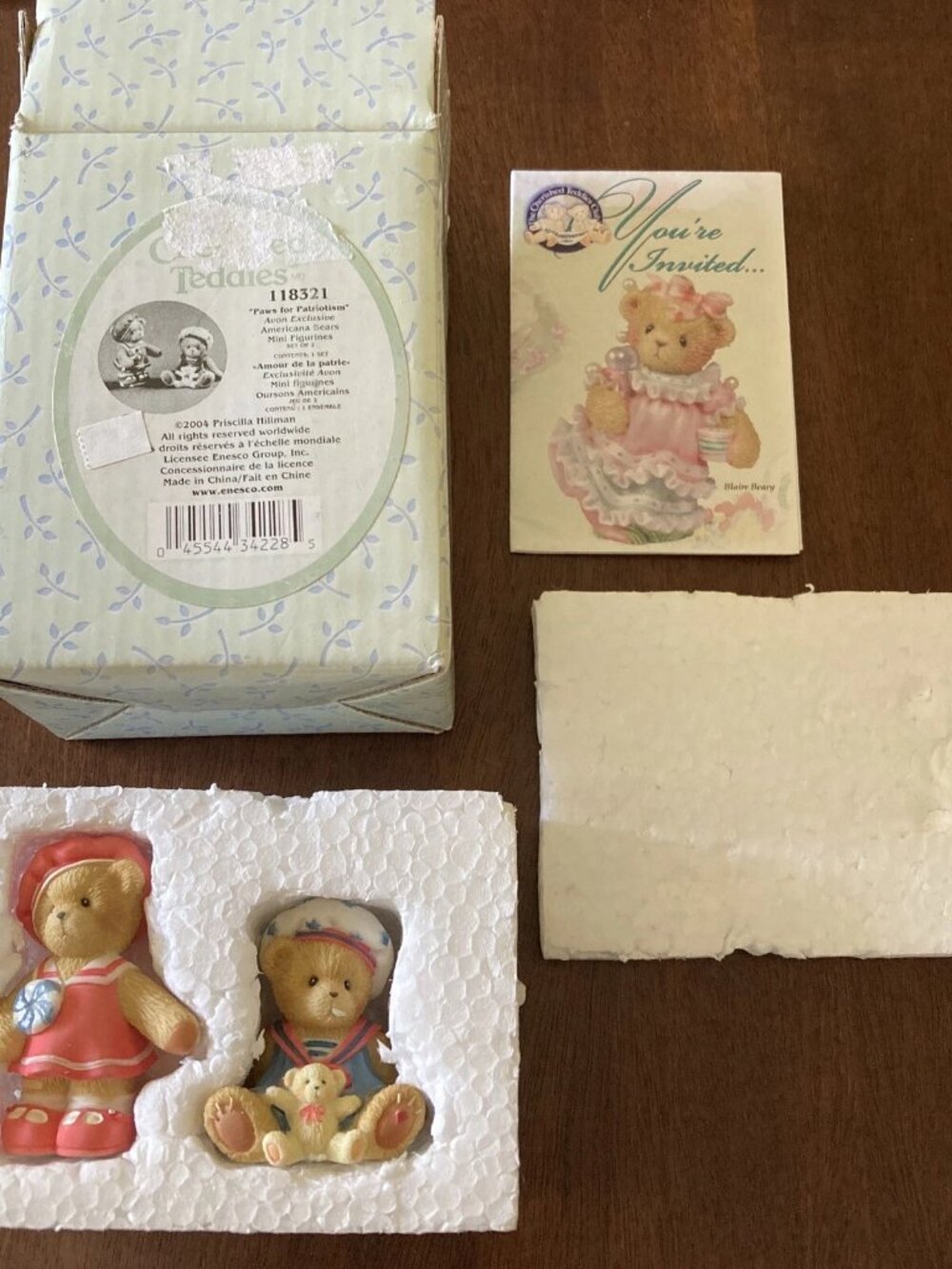 Cherished Teddies Paws for Patriotism (118321) mini figurine set